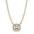 Cushion Lab Diamond Solitaire Pendant Necklace 14K Yellow Gold (0.75ct)