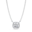 Cushion Lab Diamond Solitaire Pendant Necklace 14K White Gold (1.00ct)