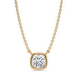Cushion Lab Diamond Solitaire Pendant Necklace 14K Yellow Gold (1.00ct)
