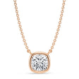 Cushion Lab Diamond Solitaire Pendant Necklace 14K Rose Gold (1.50ct)