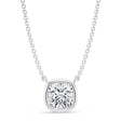 Cushion Lab Diamond Solitaire Pendant Necklace 14K White Gold (1.50ct)