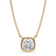 Cushion Lab Diamond Solitaire Pendant Necklace 14K Yellow Gold (1.50ct)