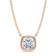 Cushion Lab Diamond Solitaire Pendant Necklace 14K Rose Gold (2.00ct)