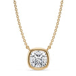 Cushion Lab Diamond Solitaire Pendant Necklace 14K Yellow Gold (2.00ct)