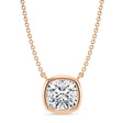 Cushion Lab Diamond Solitaire Pendant Necklace 14K Rose Gold (2.50ct)