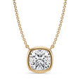 Cushion Lab Diamond Solitaire Pendant Necklace 14K Yellow Gold (3.00ct)