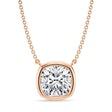 Cushion Lab Diamond Solitaire Pendant Necklace 14K Rose Gold (3.50ct)
