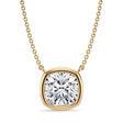 Cushion Lab Diamond Solitaire Pendant Necklace 14K Yellow Gold (3.50ct)