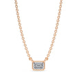 Emerald Lab Diamond Solitaire Pendant Necklace 14K Rose Gold (0.25ct)