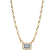 Emerald Lab Diamond Solitaire Pendant Necklace 14K Yellow Gold (0.25ct)