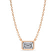 Emerald Lab Diamond Solitaire Pendant Necklace 14K Rose Gold (0.50ct)