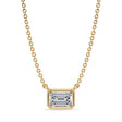 Emerald Lab Diamond Solitaire Pendant Necklace 14K Yellow Gold (0.50ct)