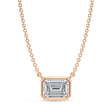 Emerald Lab Diamond Solitaire Pendant Necklace 14K Rose Gold (1.00ct)