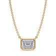Emerald Lab Diamond Solitaire Pendant Necklace 14K Yellow Gold (1.00ct)
