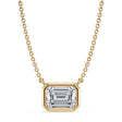 Emerald Lab Diamond Solitaire Pendant Necklace 14K Yellow Gold (1.50ct)
