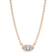 Marquise Lab Diamond Solitaire Pendant Necklace 14K Rose Gold (0.25ct)
