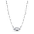 Marquise Lab Diamond Solitaire Pendant Necklace 14K White Gold (0.25ct)