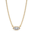Marquise Lab Diamond Solitaire Pendant Necklace 14K Yellow Gold (0.25ct)