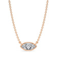 Marquise Lab Diamond Solitaire Pendant Necklace 14K Rose Gold (0.50ct)
