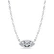 Marquise Lab Diamond Solitaire Pendant Necklace 14K White Gold (0.50ct)