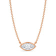 Marquise Lab Diamond Solitaire Pendant Necklace 14K Rose Gold (0.75ct)