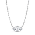 Marquise Lab Diamond Solitaire Pendant Necklace 14K White Gold (0.75ct)