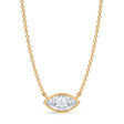 Marquise Lab Diamond Solitaire Pendant Necklace 14K Yellow Gold (0.75ct)