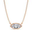 Marquise Lab Diamond Solitaire Pendant Necklace 14K Rose Gold (1.00ct)