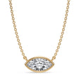 Marquise Lab Diamond Solitaire Pendant Necklace 14K Yellow Gold (1.00ct)