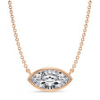 Marquise Lab Diamond Solitaire Pendant Necklace 14K Rose Gold (1.50ct)