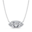 Marquise Lab Diamond Solitaire Pendant Necklace 14K White Gold (2.00ct)