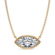 Marquise Lab Diamond Solitaire Pendant Necklace 14K Yellow Gold (2.00ct)