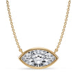 Marquise Lab Diamond Solitaire Pendant Necklace 14K Yellow Gold (2.50ct)