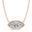 Marquise Lab Diamond Solitaire Pendant Necklace 14K Rose Gold (3.00ct)