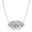 Marquise Lab Diamond Solitaire Pendant Necklace 14K White Gold (3.00ct)