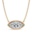 Marquise Lab Diamond Solitaire Pendant Necklace 14K Yellow Gold (3.00ct)