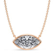 Marquise Lab Diamond Solitaire Pendant Necklace 14K Rose Gold (3.50ct)