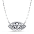 Marquise Lab Diamond Solitaire Pendant Necklace 14K White Gold (3.50ct)