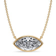 Marquise Lab Diamond Solitaire Pendant Necklace 14K Yellow Gold (3.50ct)