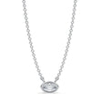 Oval Lab Diamond Solitaire Pendant Necklace 14K White Gold (0.25ct)