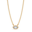 Oval Lab Diamond Solitaire Pendant Necklace 14K Yellow Gold (0.25ct)