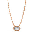 Oval Lab Diamond Solitaire Pendant Necklace 14K Rose Gold (0.50ct)