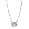 Oval Lab Diamond Solitaire Pendant Necklace 14K White Gold (0.50ct)