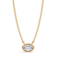 Oval Lab Diamond Solitaire Pendant Necklace 14K Yellow Gold (0.50ct)