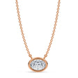 Oval Lab Diamond Solitaire Pendant Necklace 14K Rose Gold (0.75ct)