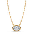 Oval Lab Diamond Solitaire Pendant Necklace 14K Yellow Gold (0.75ct)