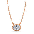 Oval Lab Diamond Solitaire Pendant Necklace 14K Rose Gold (1.00ct)