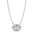 Oval Lab Diamond Solitaire Pendant Necklace 14K White Gold (1.00ct)