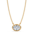 Oval Lab Diamond Solitaire Pendant Necklace 14K Yellow Gold (1.00ct)