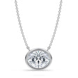 Oval Lab Diamond Solitaire Pendant Necklace 14K White Gold (2.50ct)